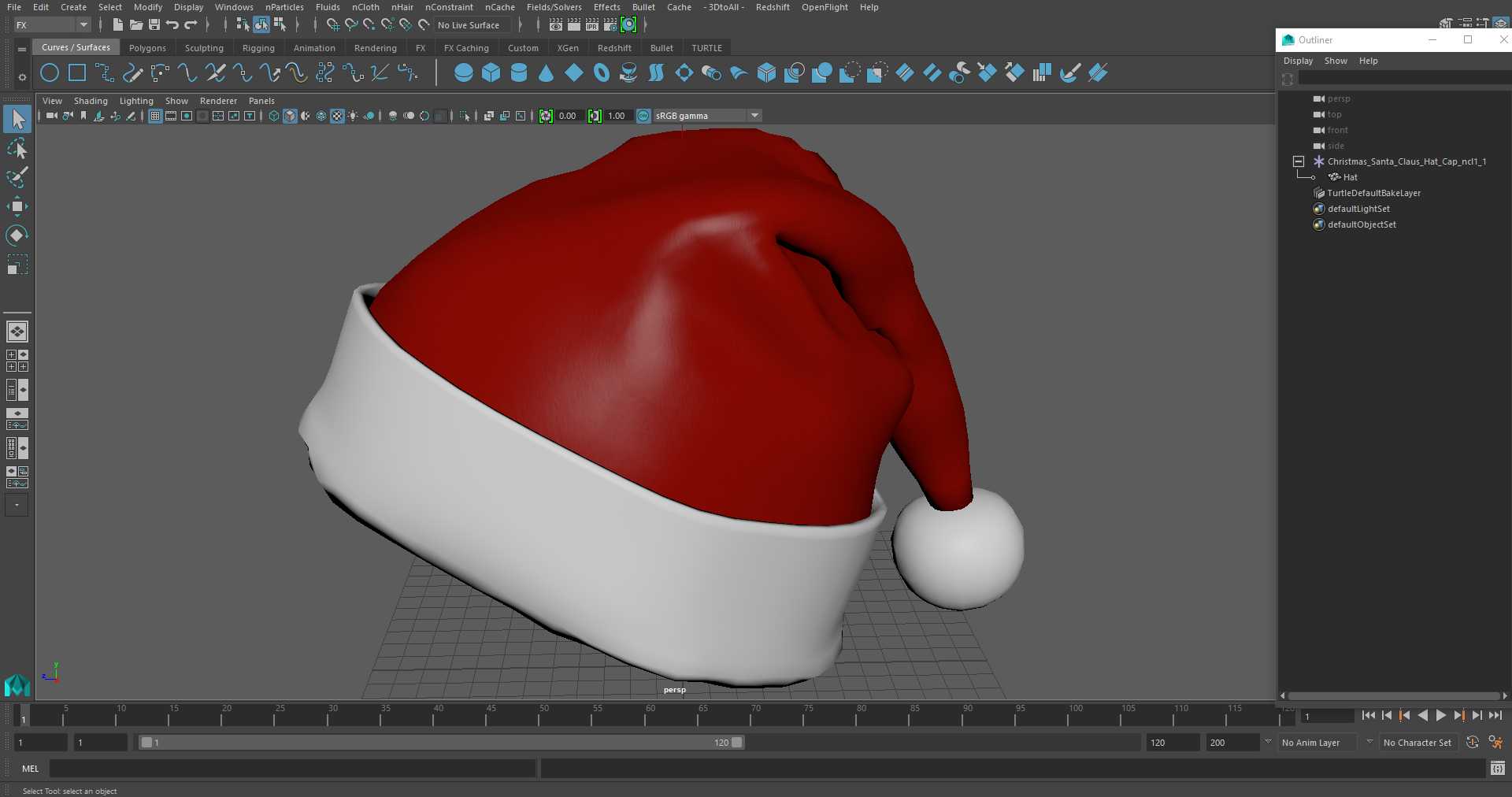 Christmas Santa Claus Hat Cap 3D model