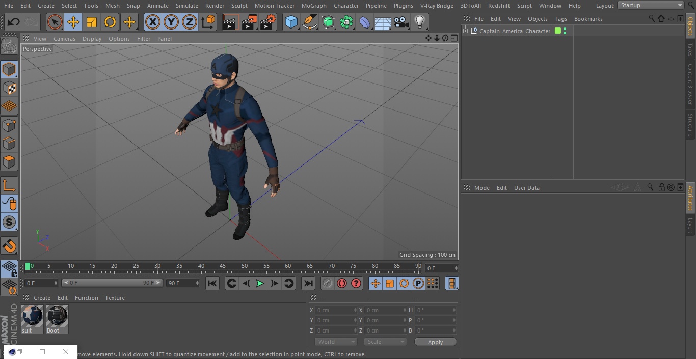 3D model Captain America Character