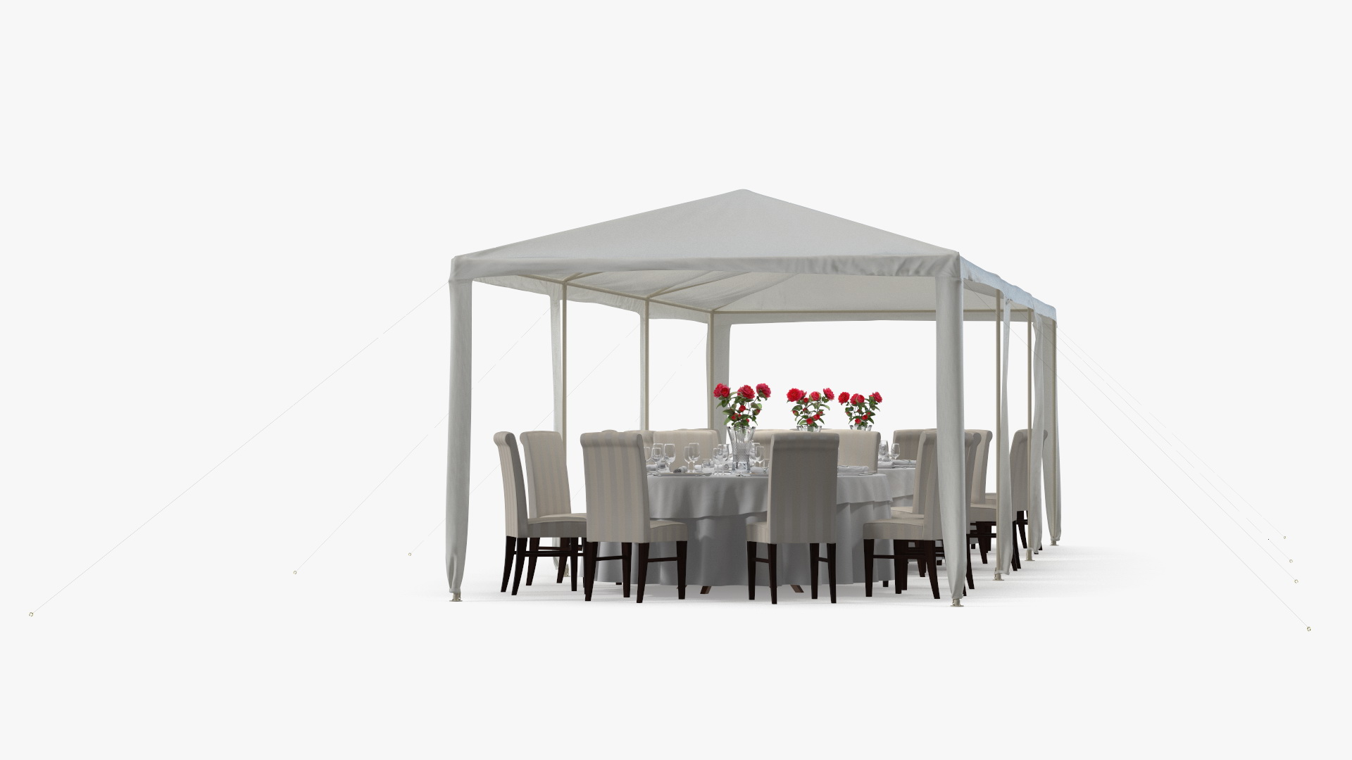 3D Party Wedding Outdoor Patio Tent with Served Tables