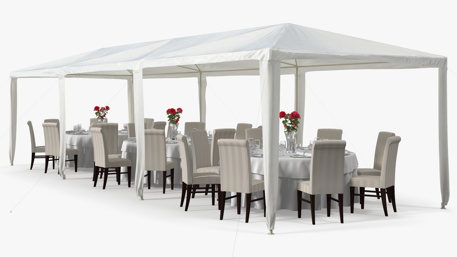 3D Party Wedding Outdoor Patio Tent with Served Tables