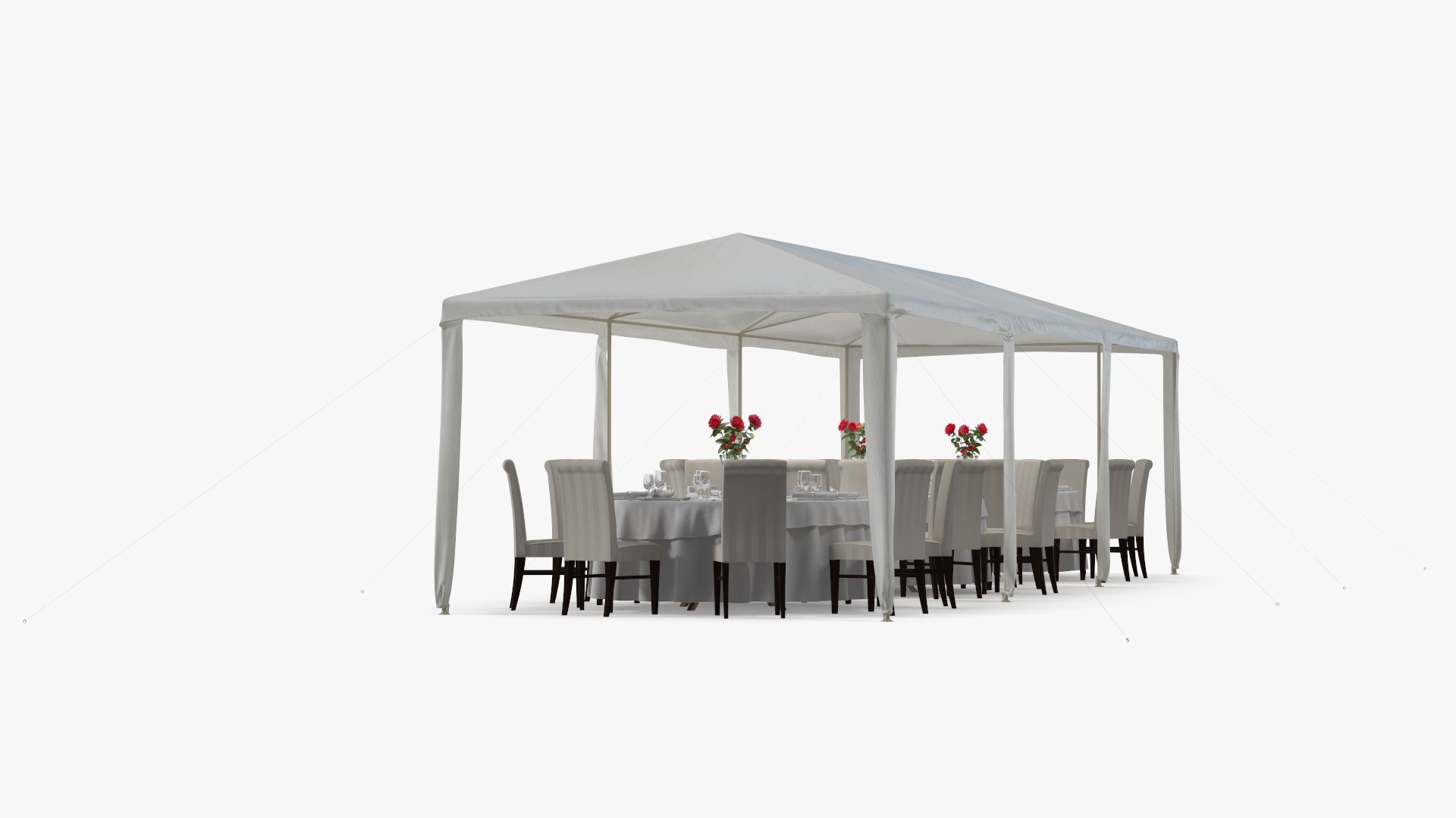 3D Party Wedding Outdoor Patio Tent with Served Tables