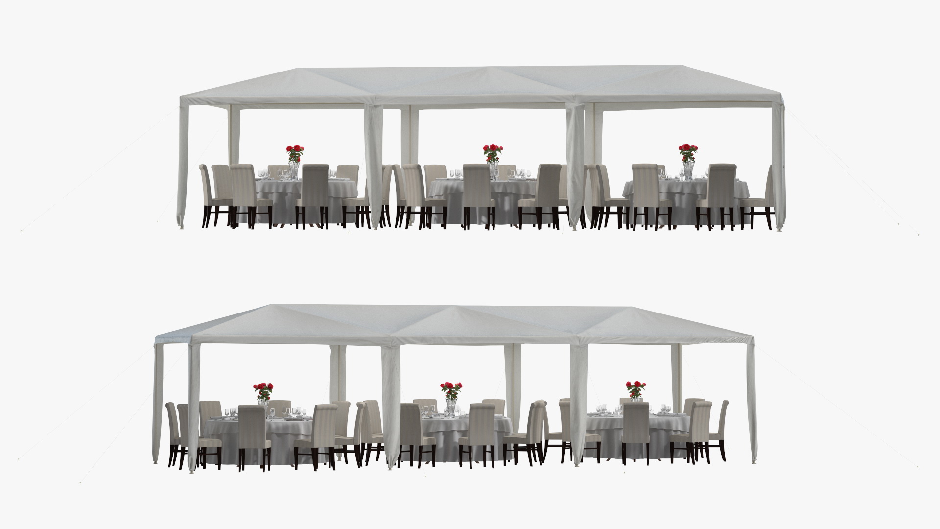 3D Party Wedding Outdoor Patio Tent with Served Tables