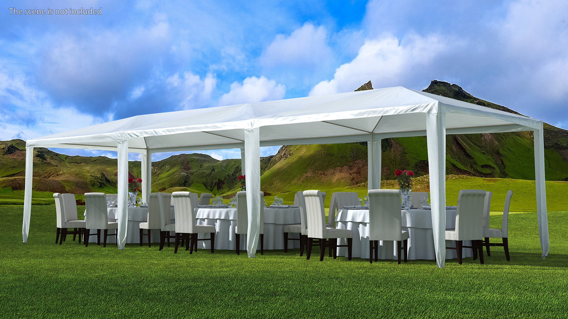 3D Party Wedding Outdoor Patio Tent with Served Tables