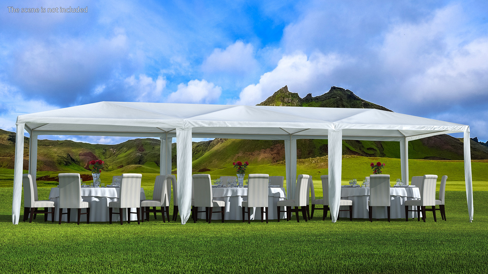 3D Party Wedding Outdoor Patio Tent with Served Tables