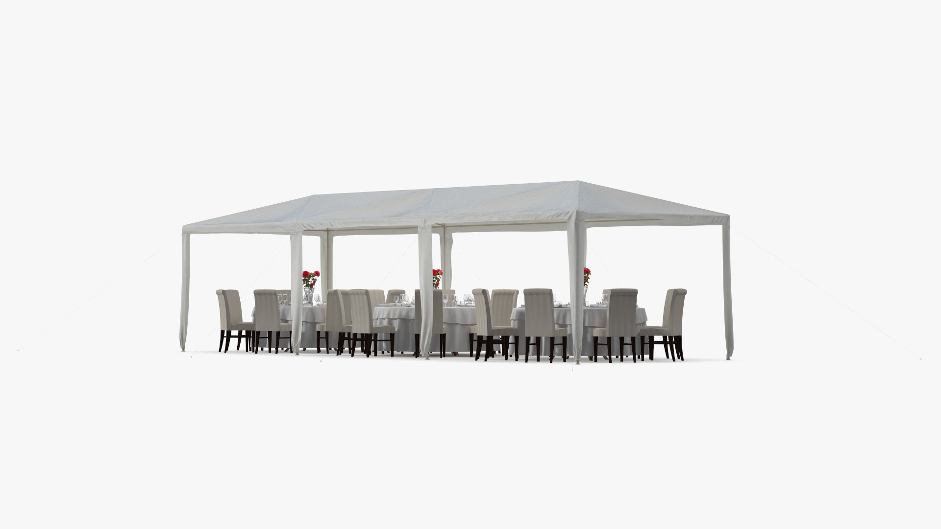 3D Party Wedding Outdoor Patio Tent with Served Tables