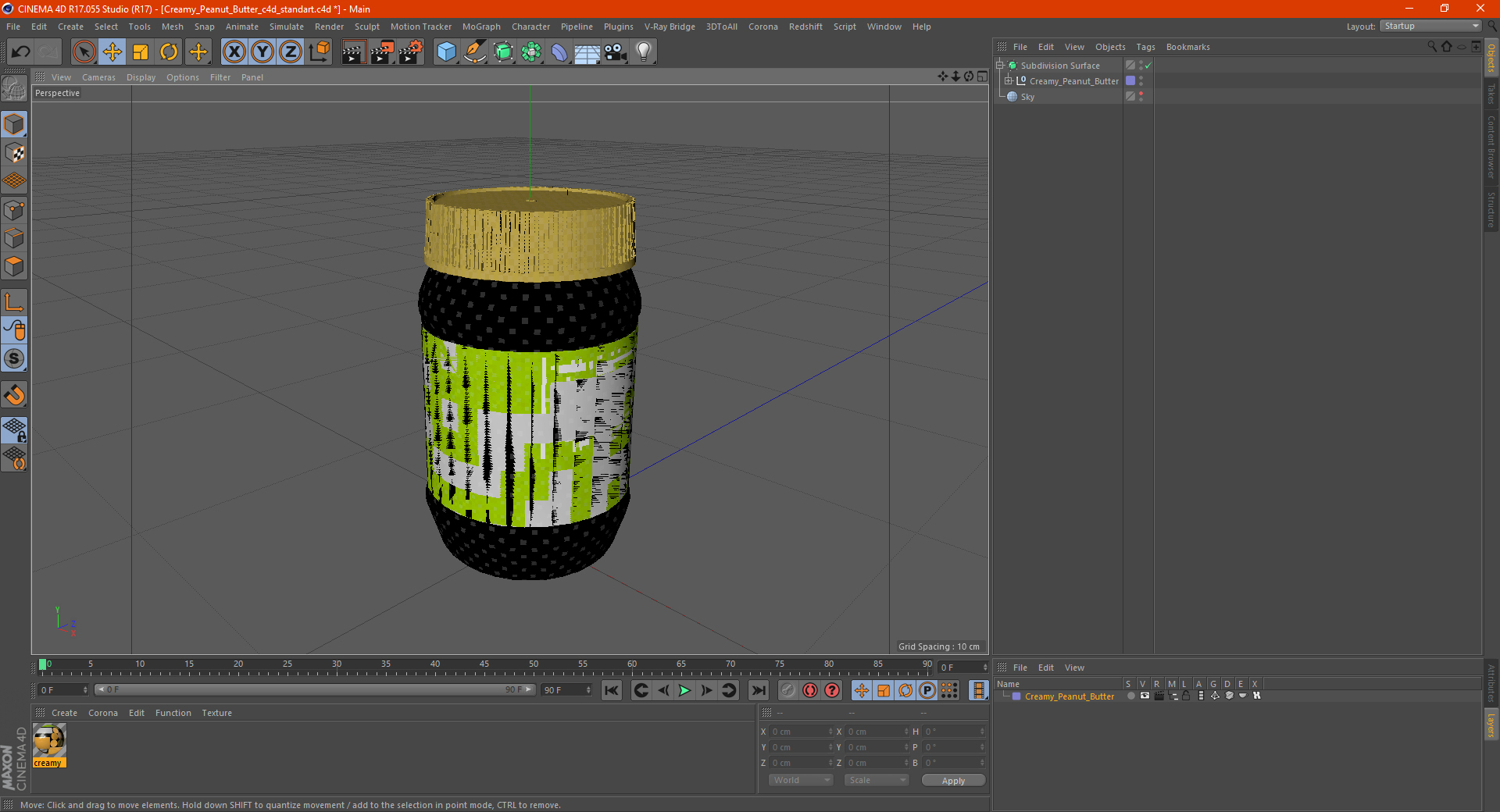 3D model Creamy Peanut Butter