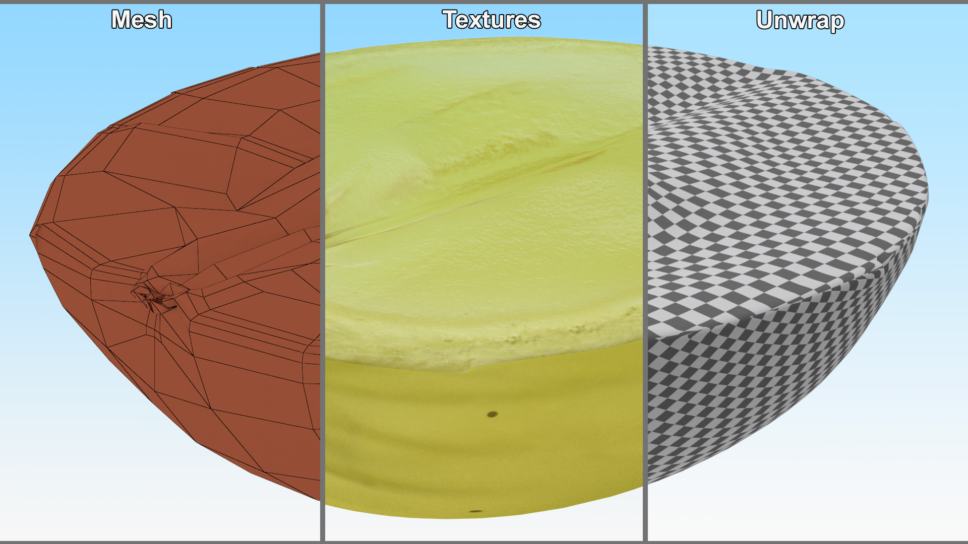 Green Grape Cut Across 3D