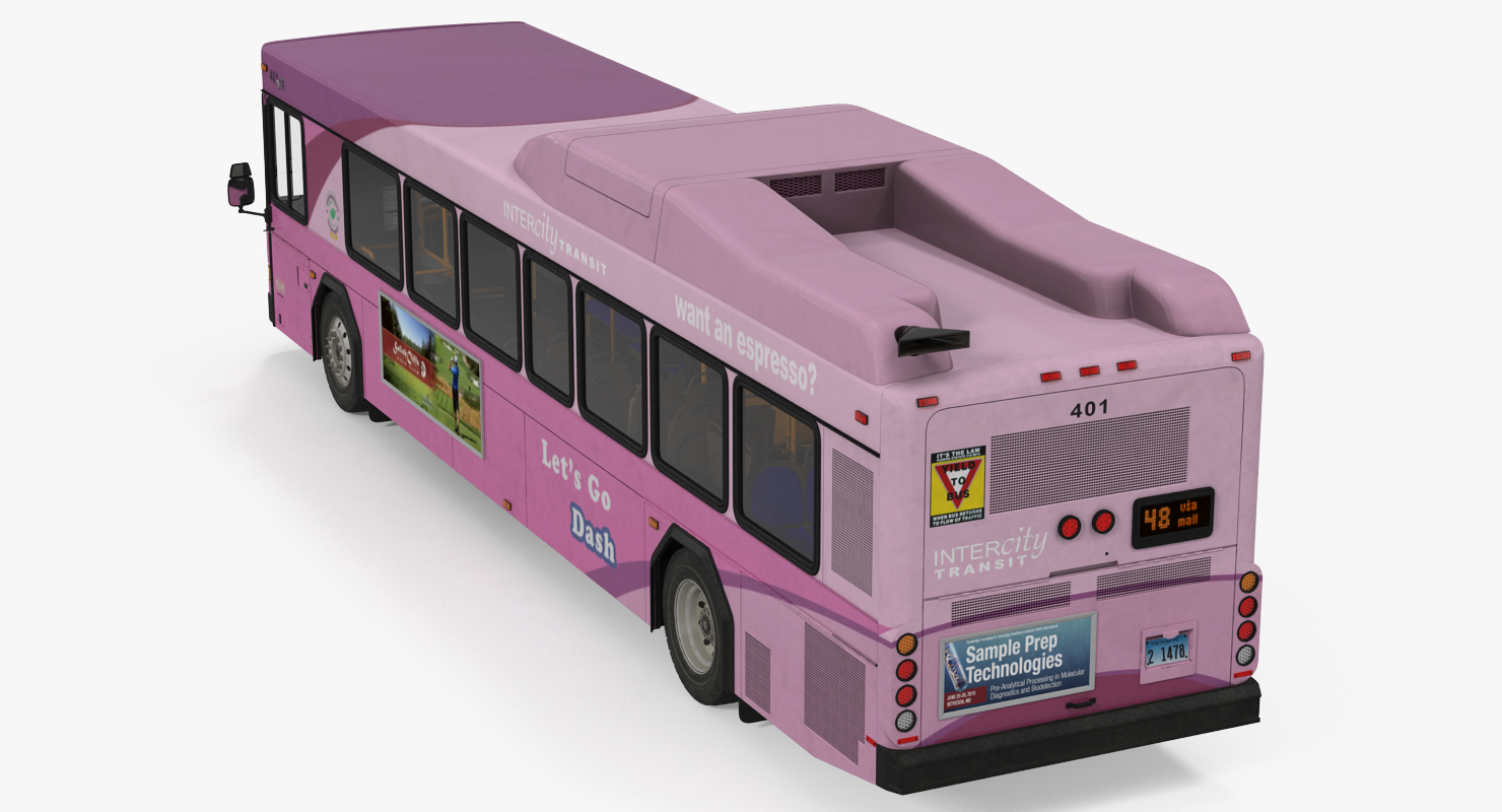 3D model Gillig Low Floor Diesel Electric Hybrid Bus Rigged