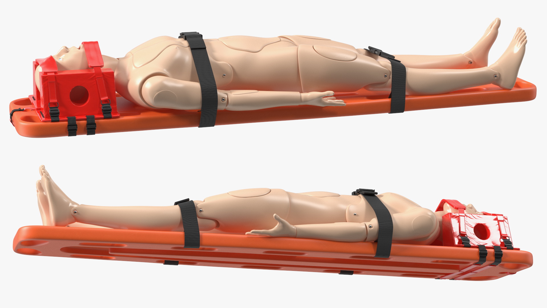 3D model Spinal Board Stretcher with Manikin