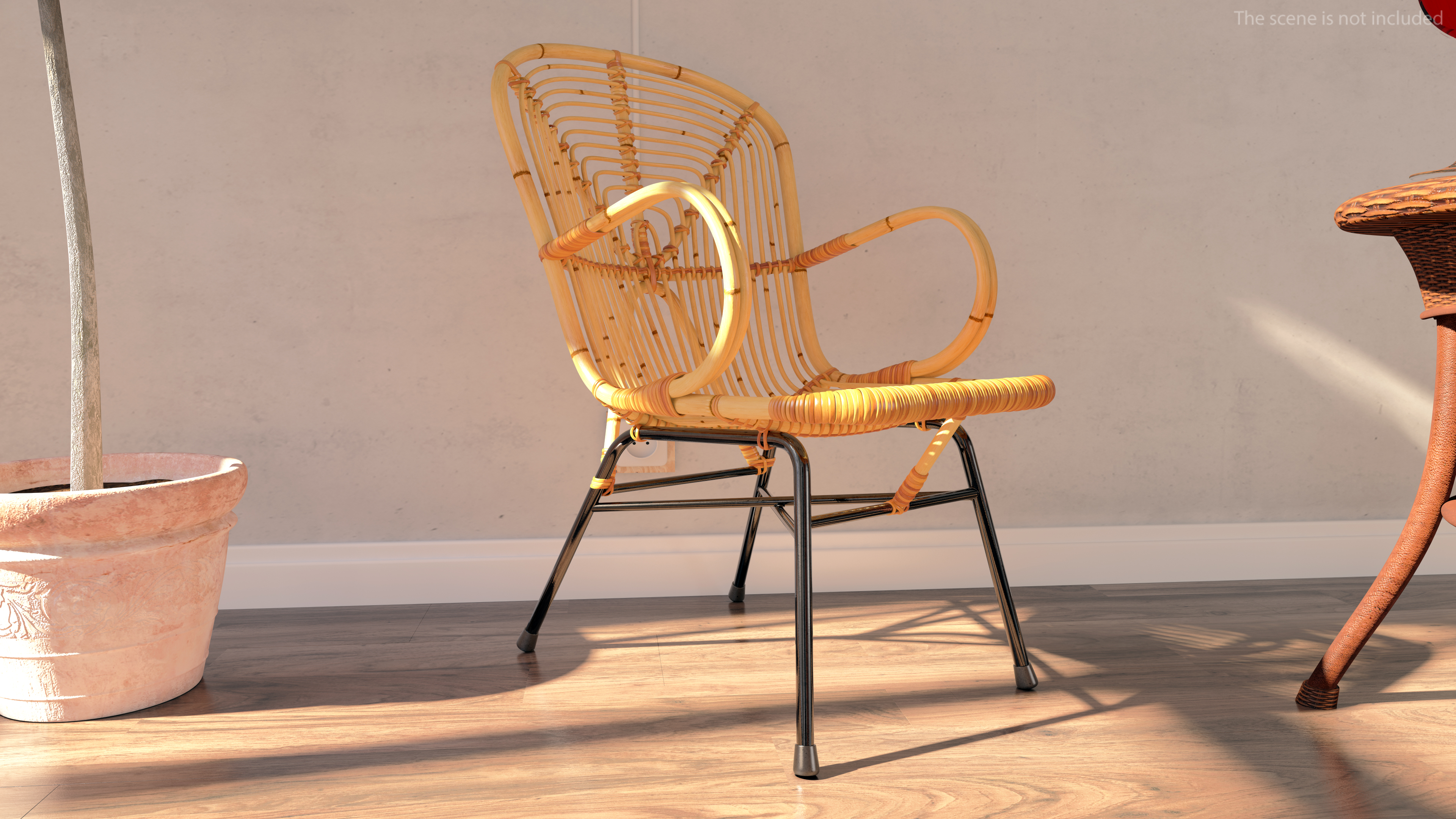 Vintage Bamboo Lounge Chair 3D