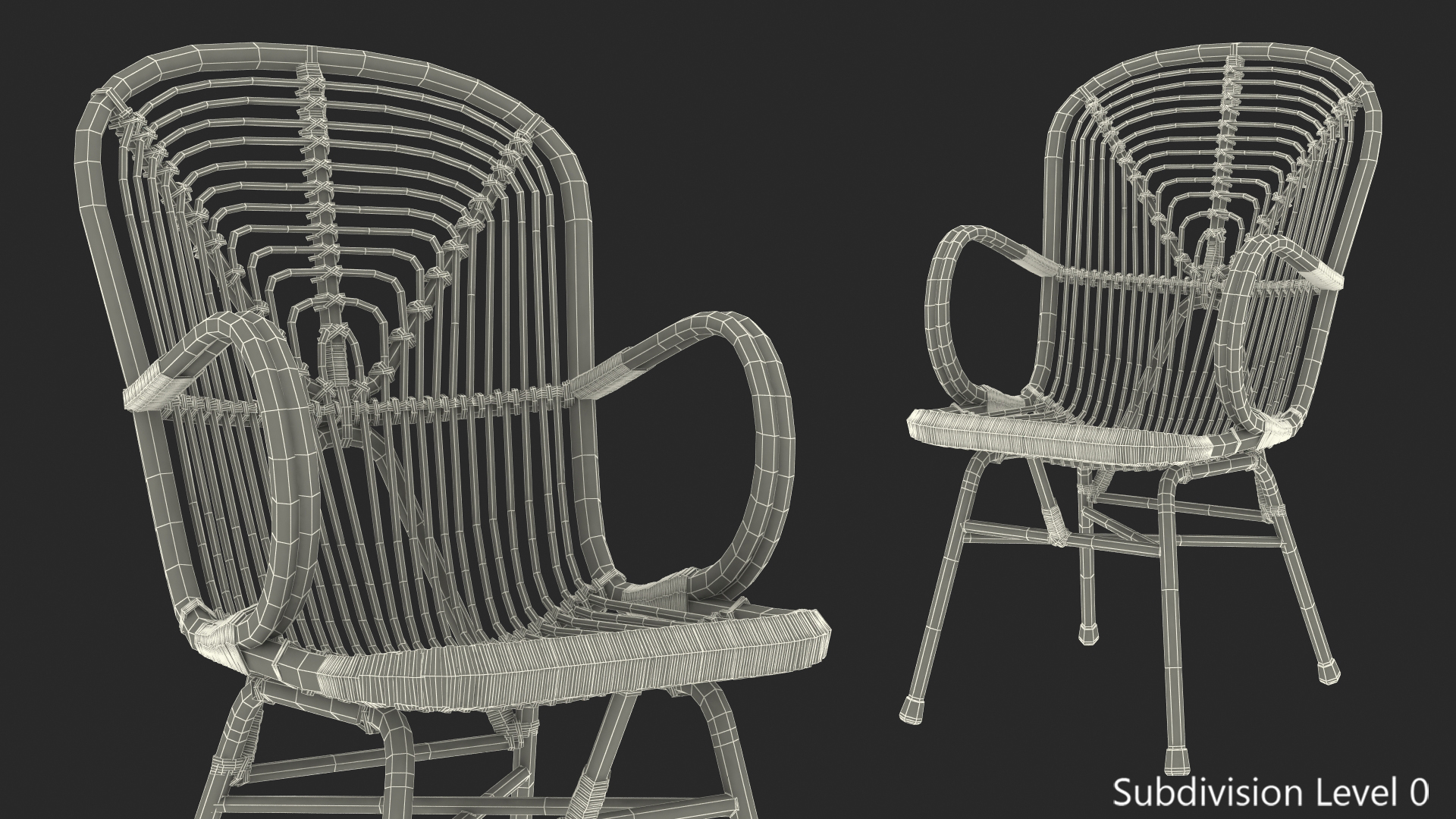 Vintage Bamboo Lounge Chair 3D