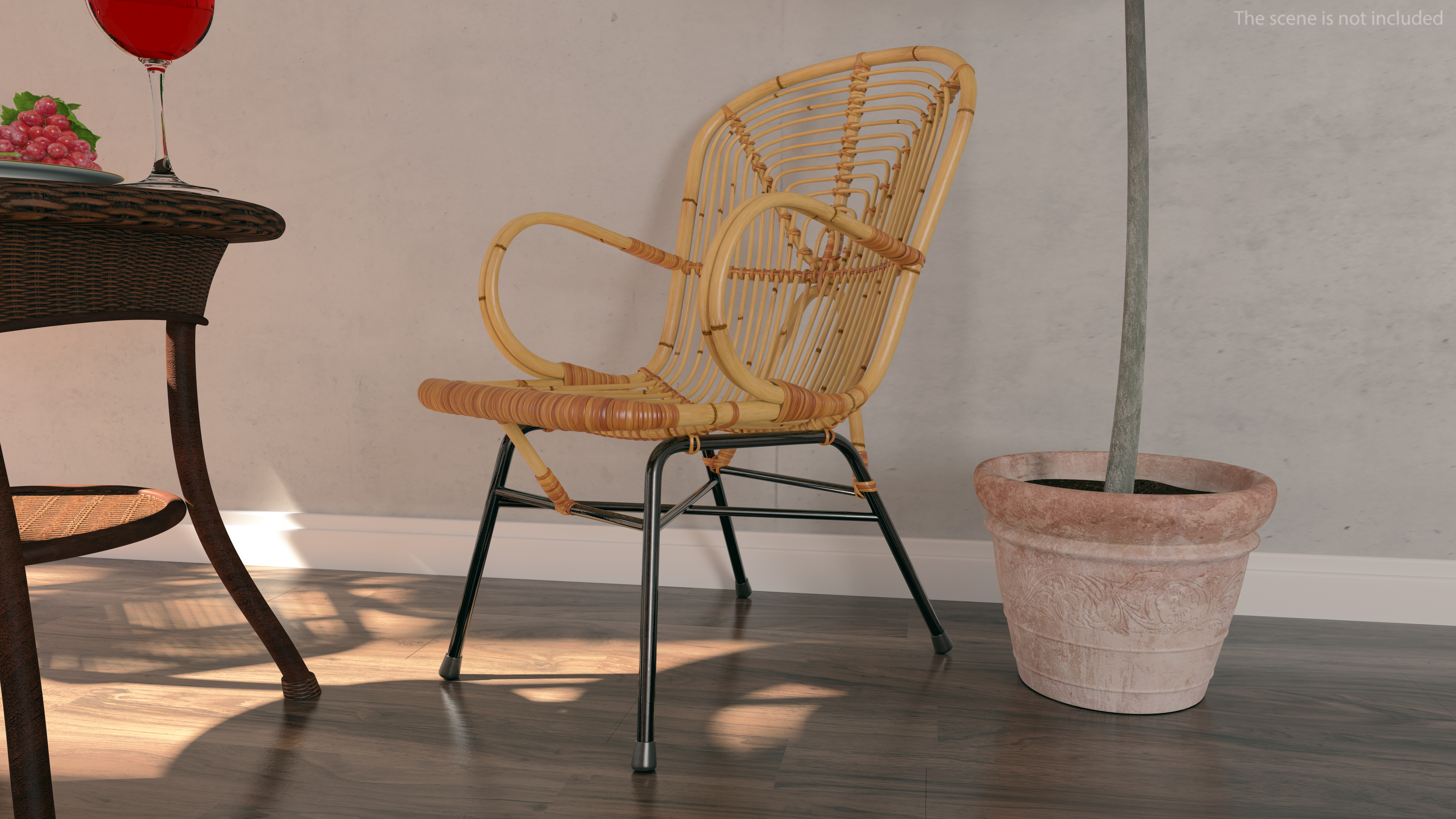 Vintage Bamboo Lounge Chair 3D