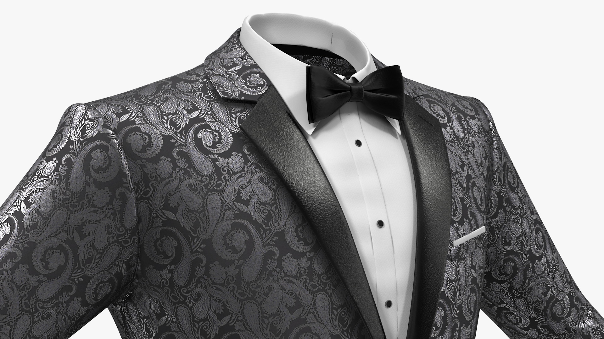 3D Patterned Tuxedo Jacket model