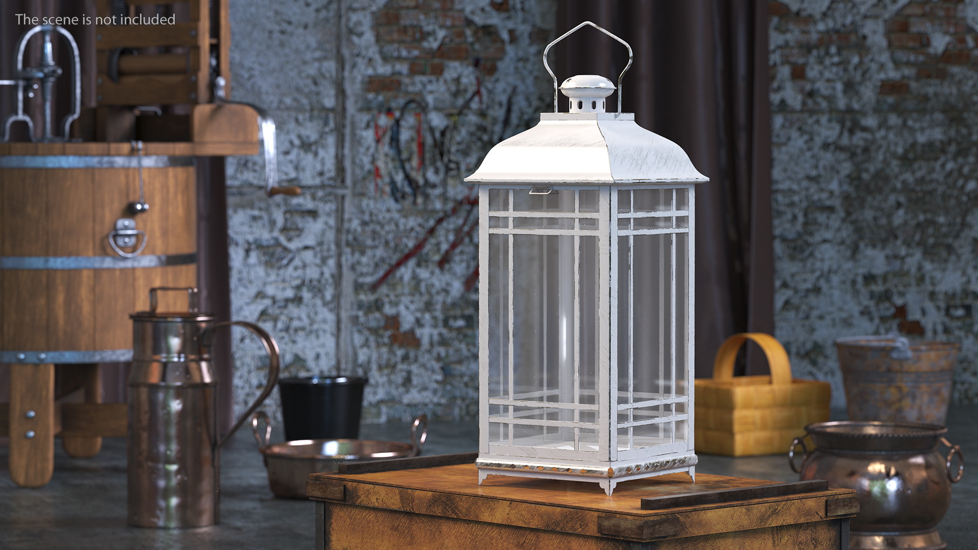 3D Candle Lantern Large Cream