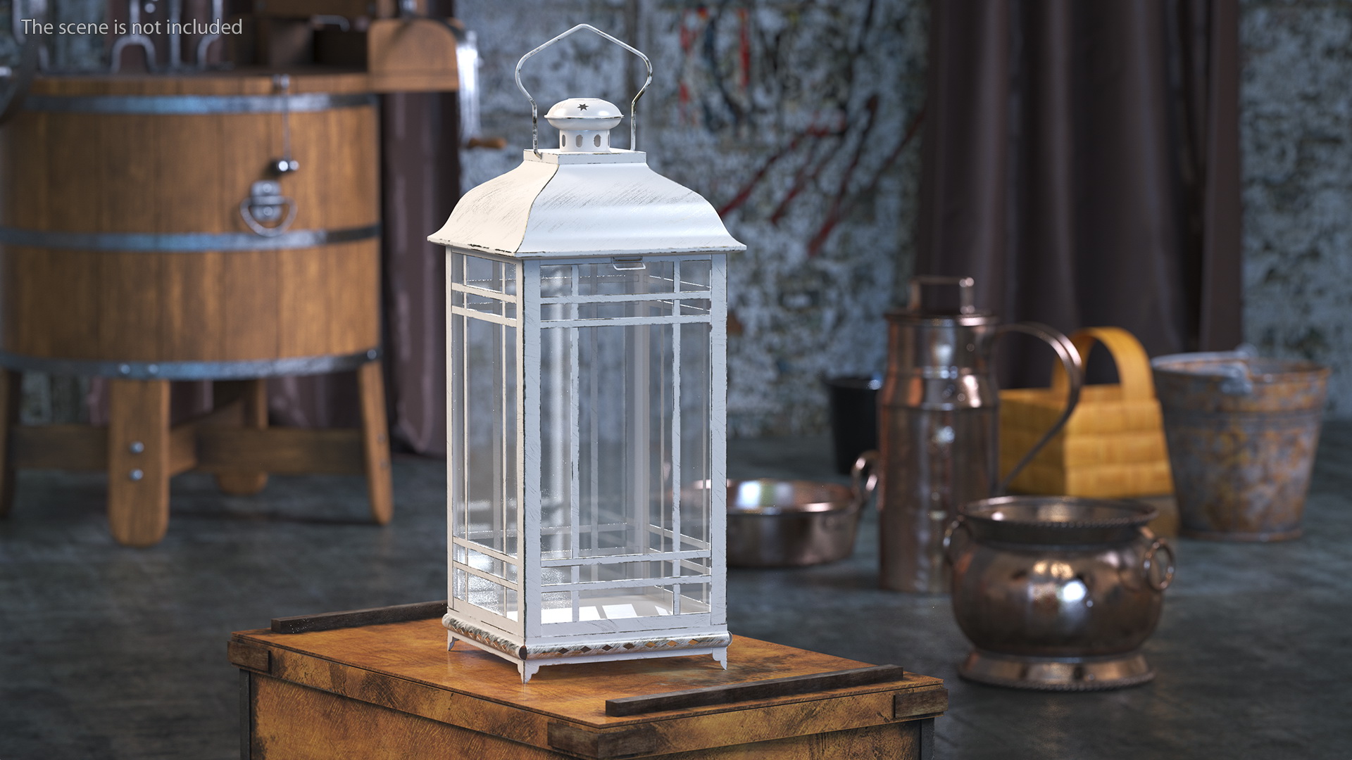 3D Candle Lantern Large Cream