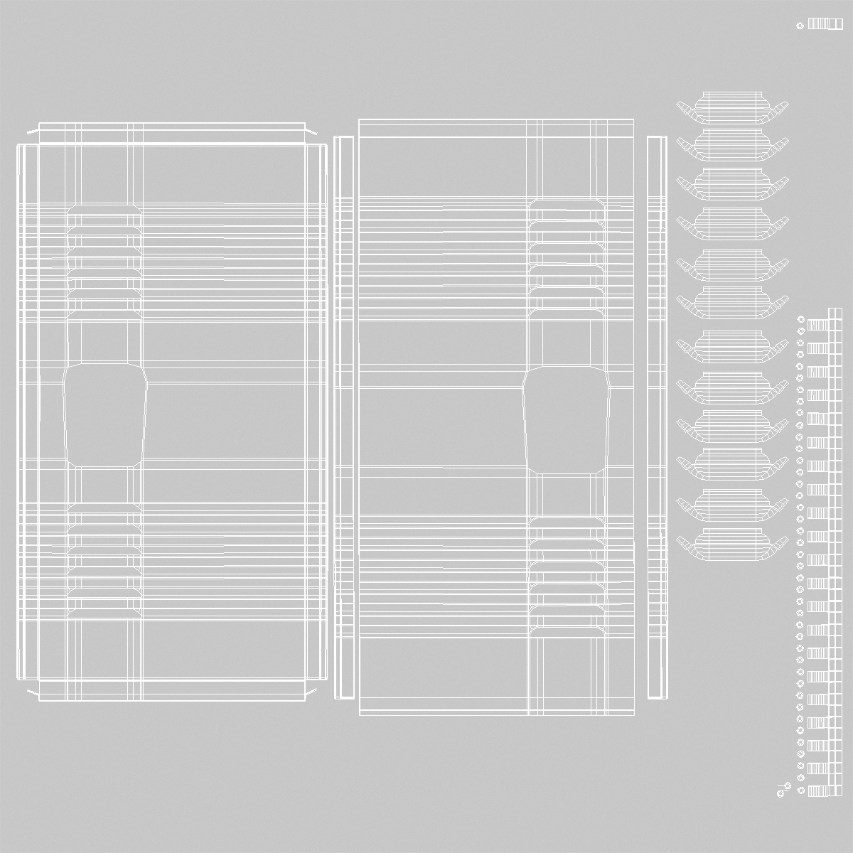 3D Commercial Lockers Two Row