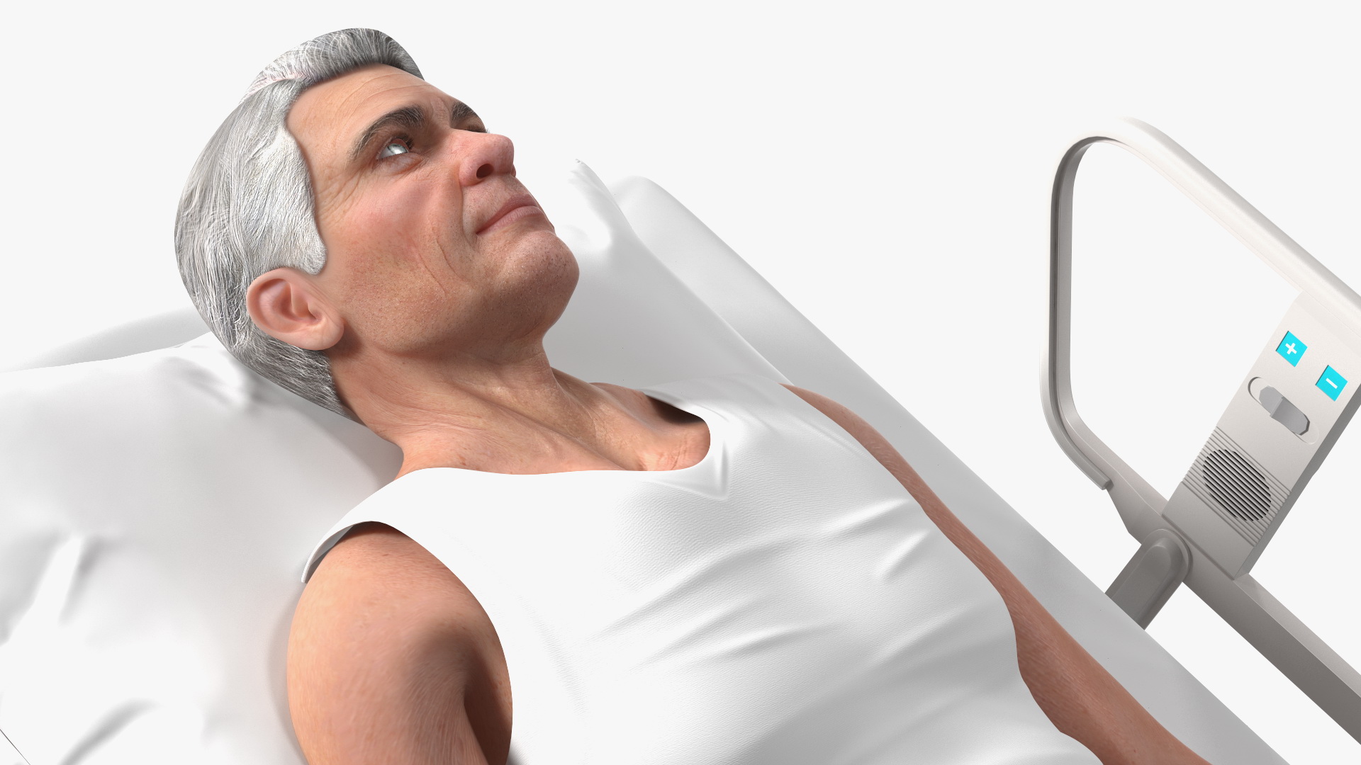 Patient on Hospital Bed 2 Rigged 3D