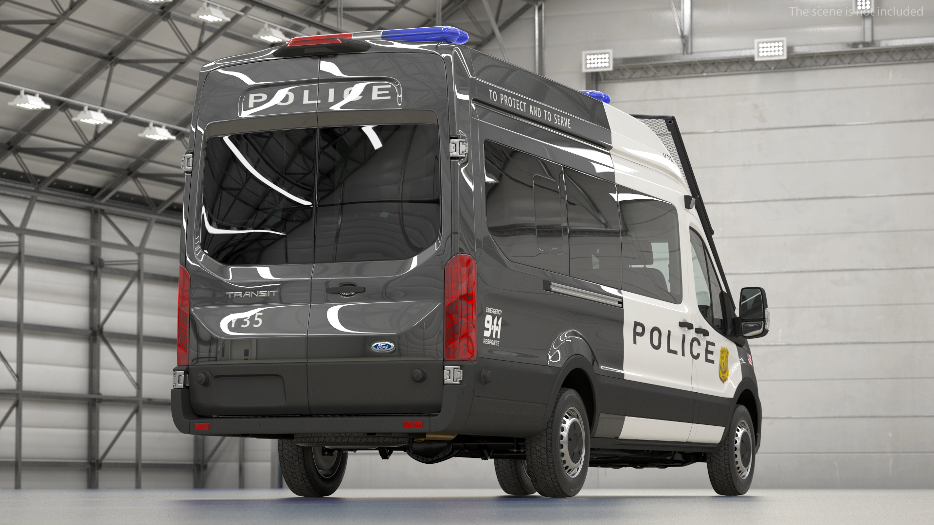 3D model Police Ford Transit 2020 Simple Interior