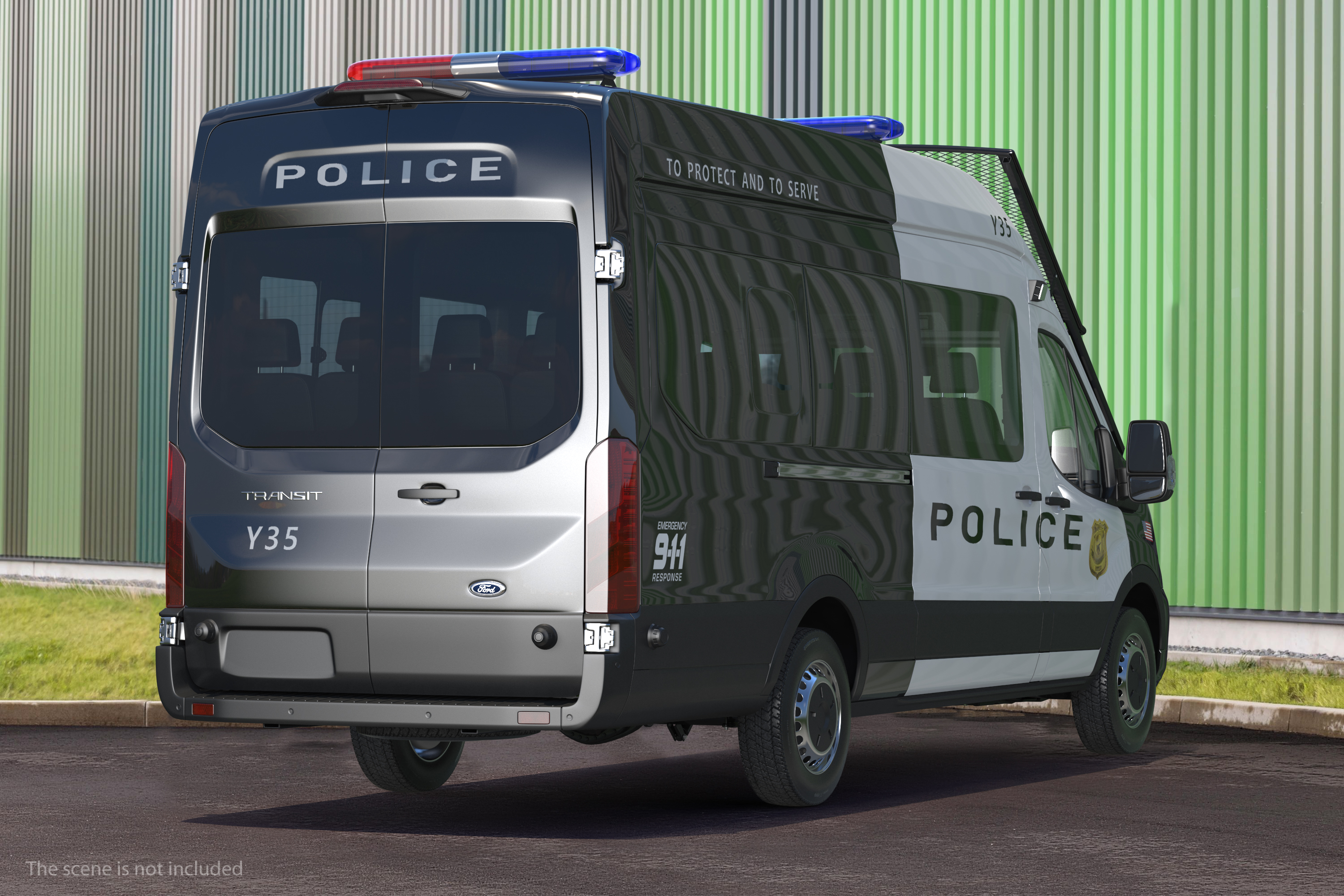 3D model Police Ford Transit 2020 Simple Interior