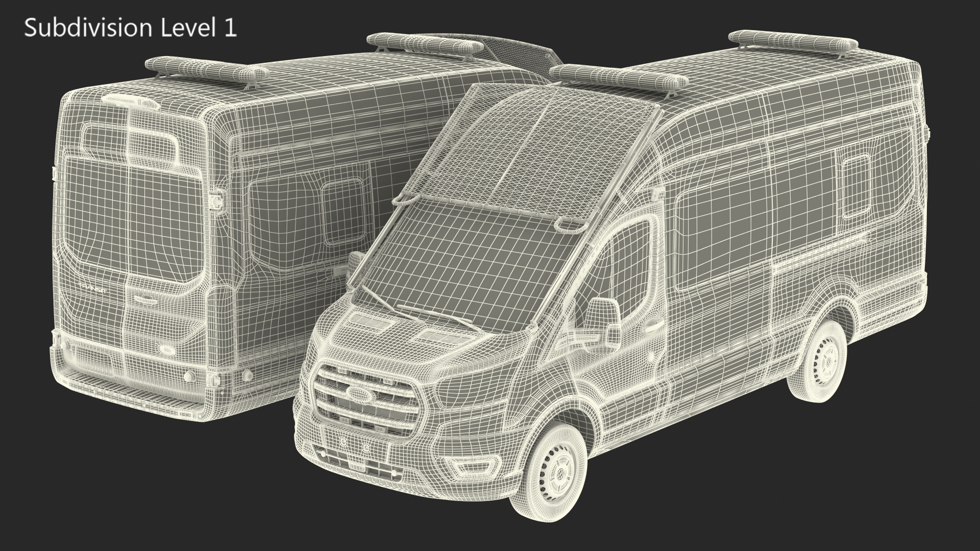 3D model Police Ford Transit 2020 Simple Interior