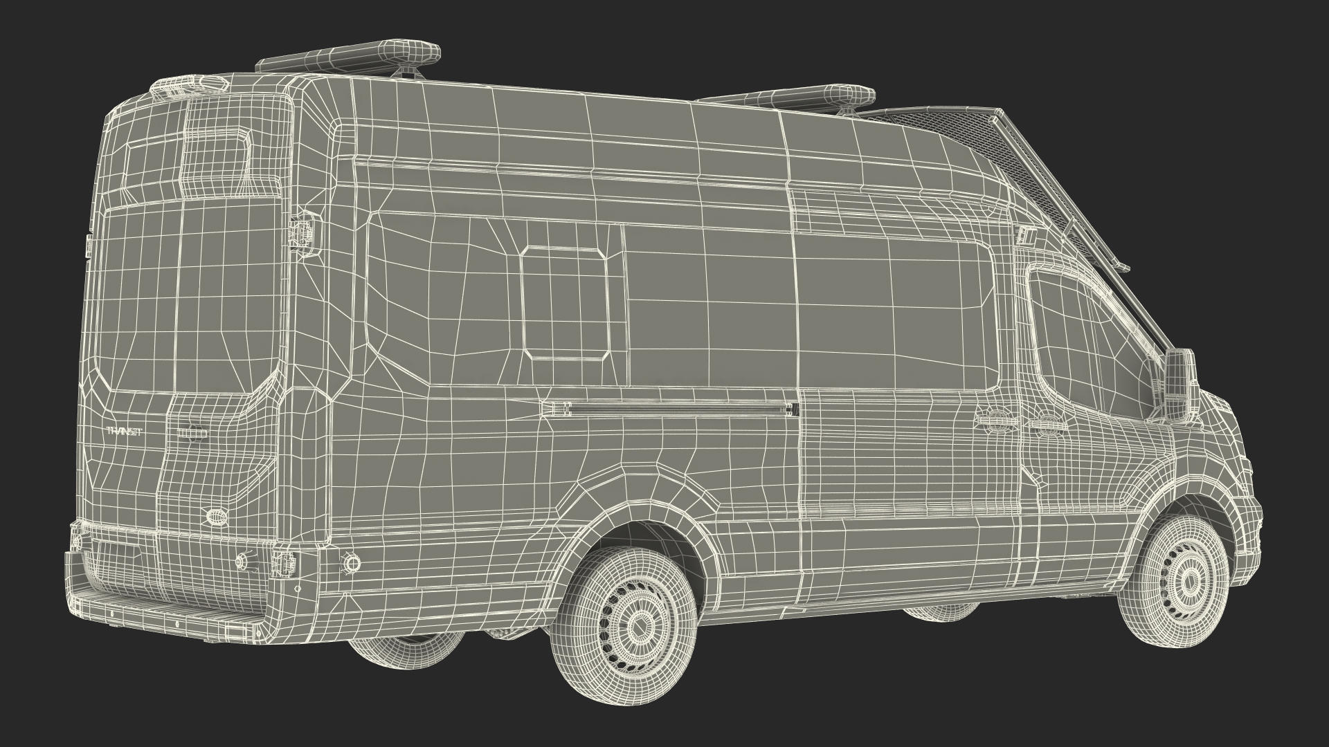 3D model Police Ford Transit 2020 Simple Interior