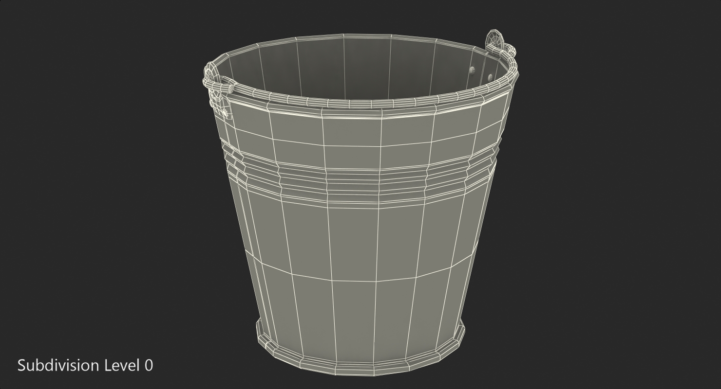 3D Old Metal Bucket