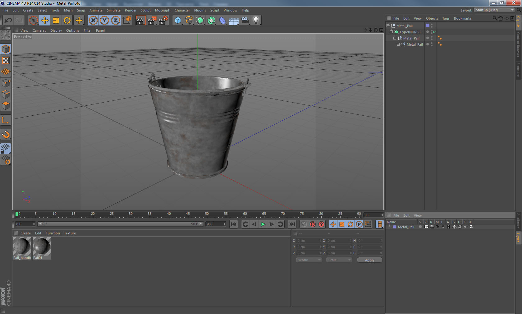 3D Old Metal Bucket