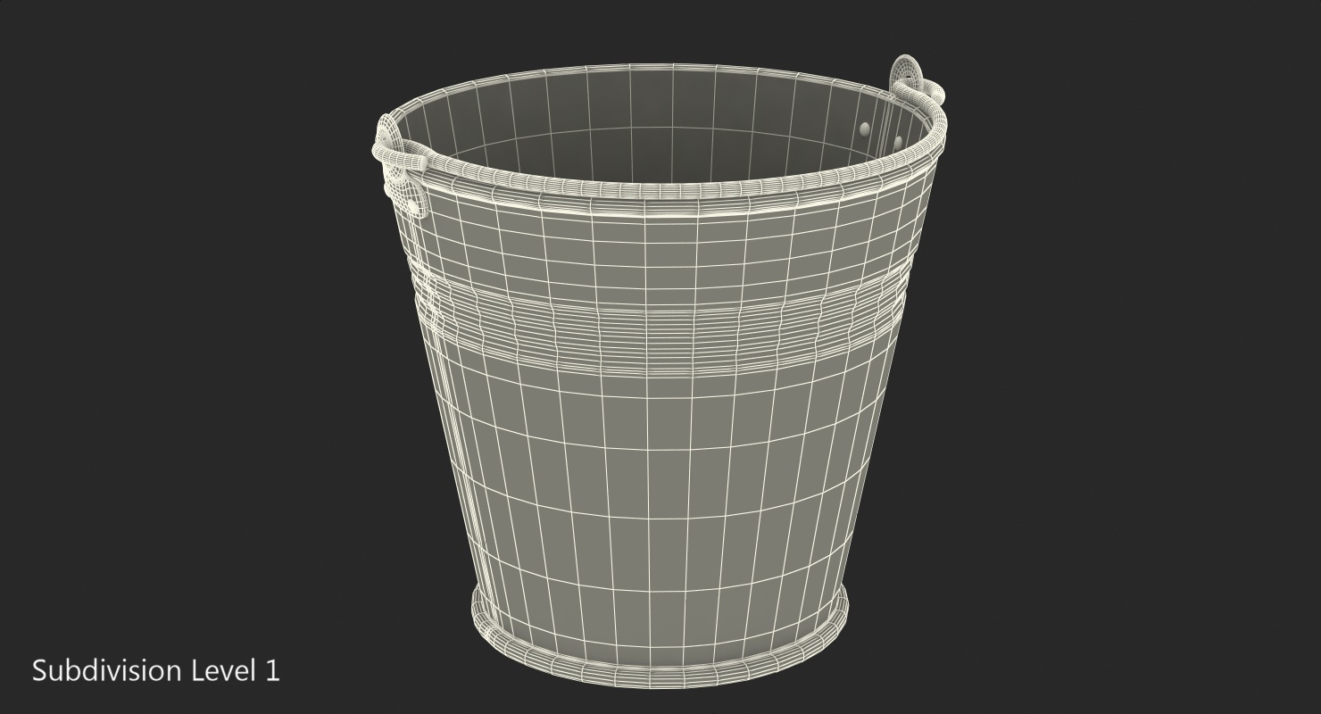 3D Old Metal Bucket