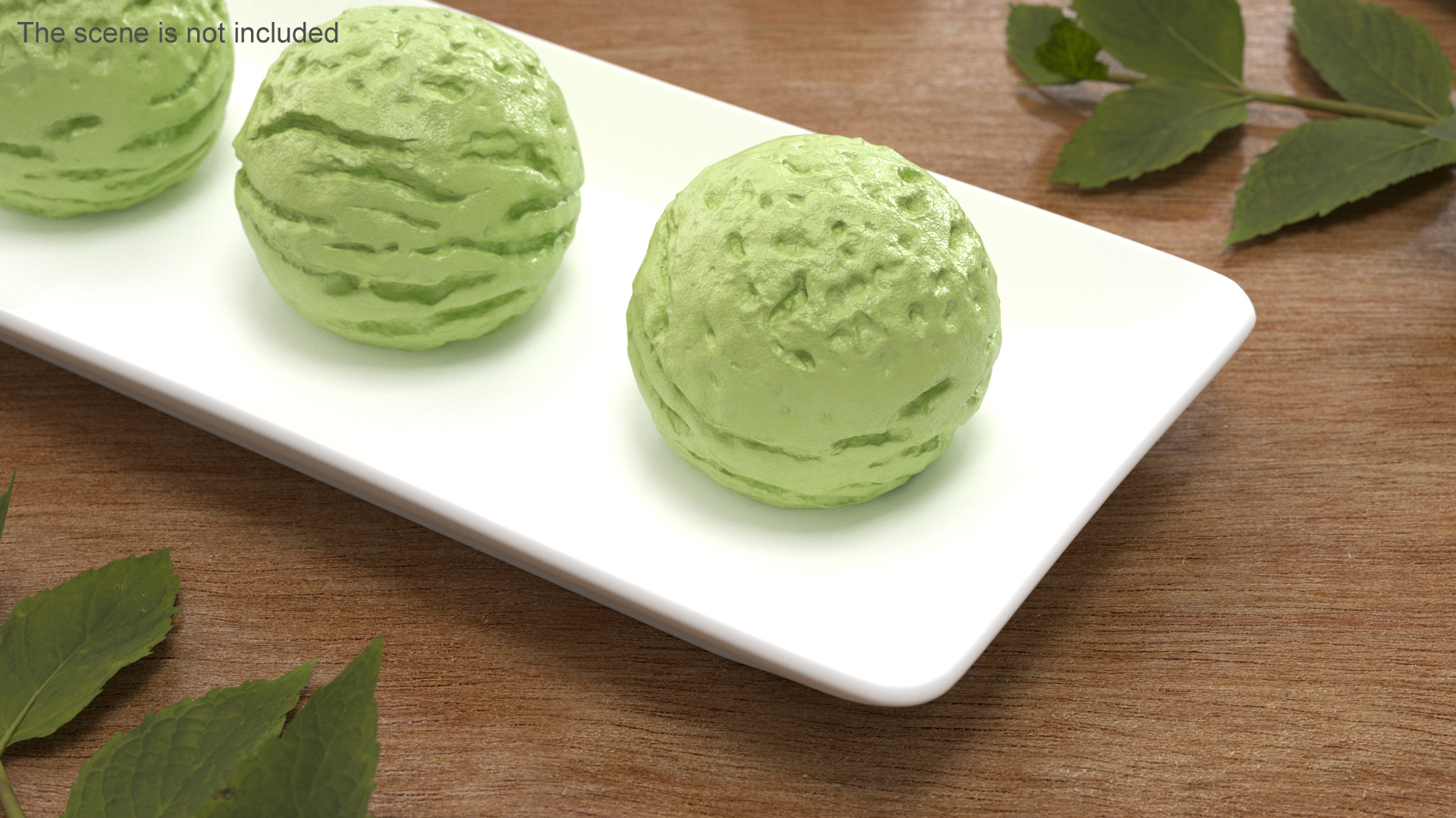 3D Pistachio Flavor Ice Cream Ball