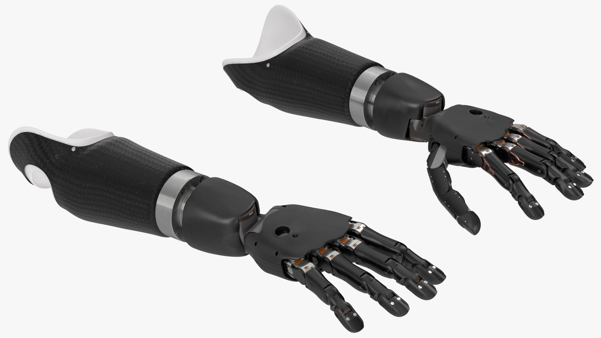 3D Brain Controlled Prosthetic Arms Rigged for Maya model