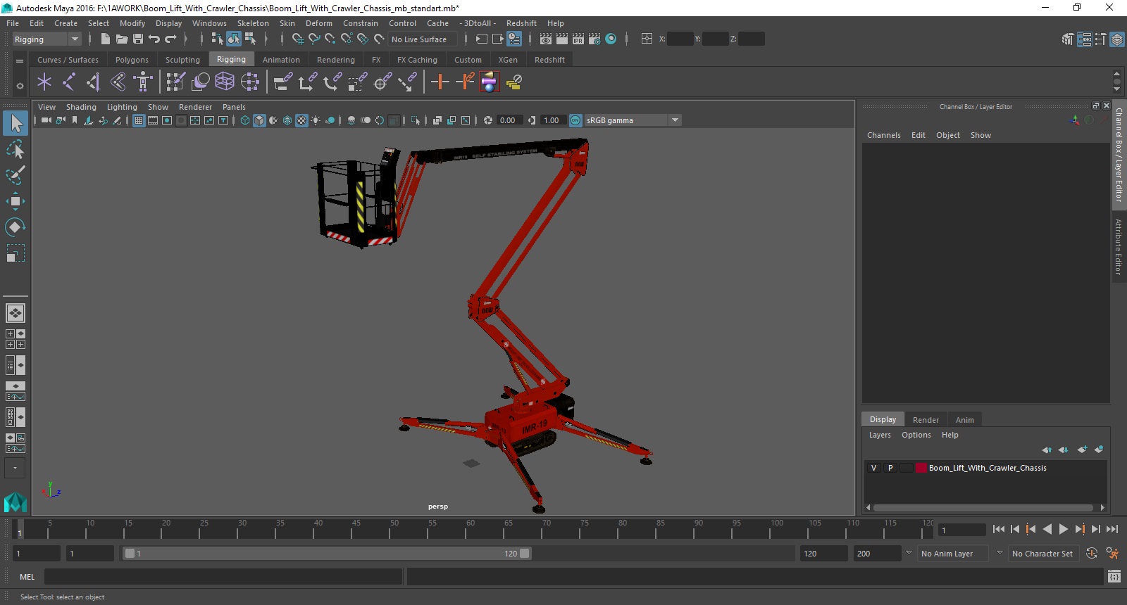 3D model Boom Lift With Crawler Chassis