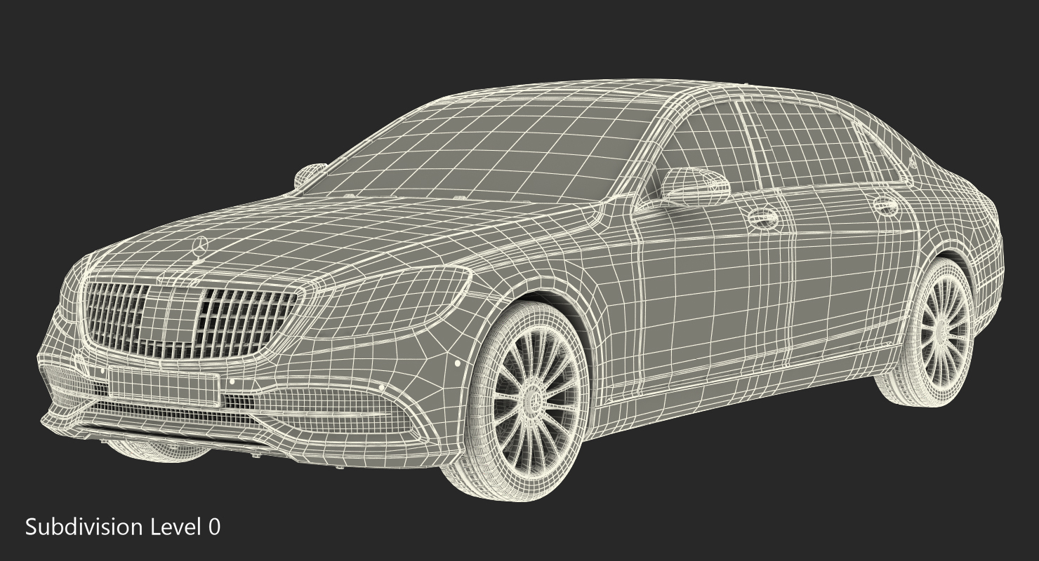 3D Mercedes S560 Maybach Rigged model