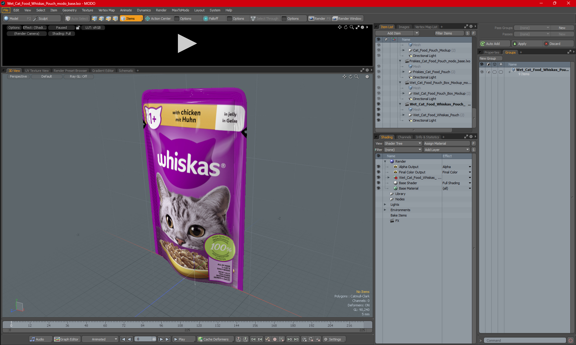 3D Wet Cat Food Whiskas Pouch