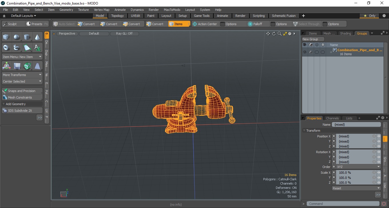 3D Combination Pipe and Bench Vise