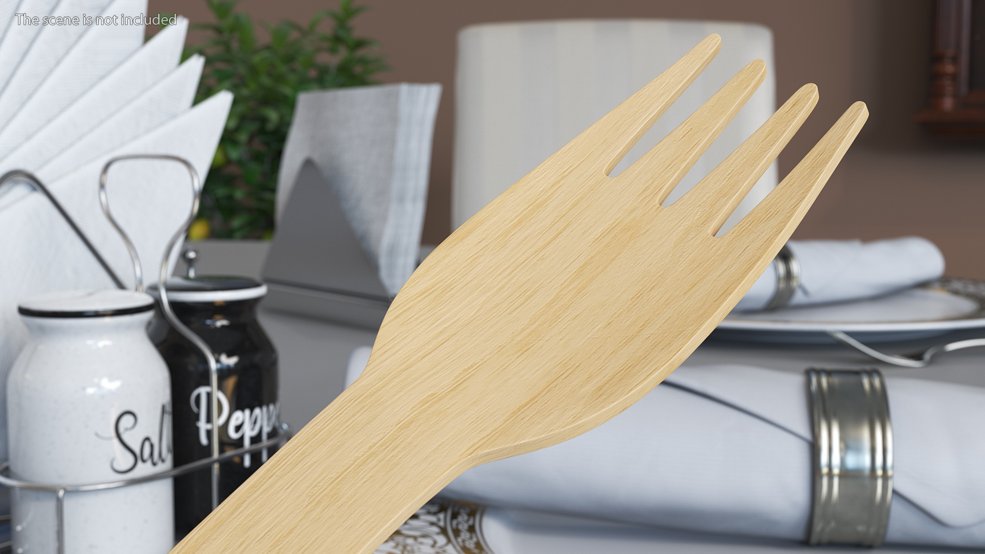 Disposable Wooden Fork 3D