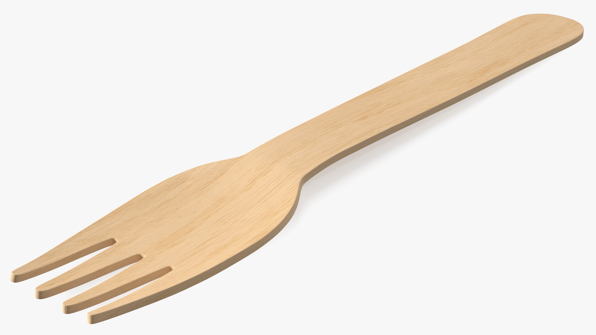 Disposable Wooden Fork 3D