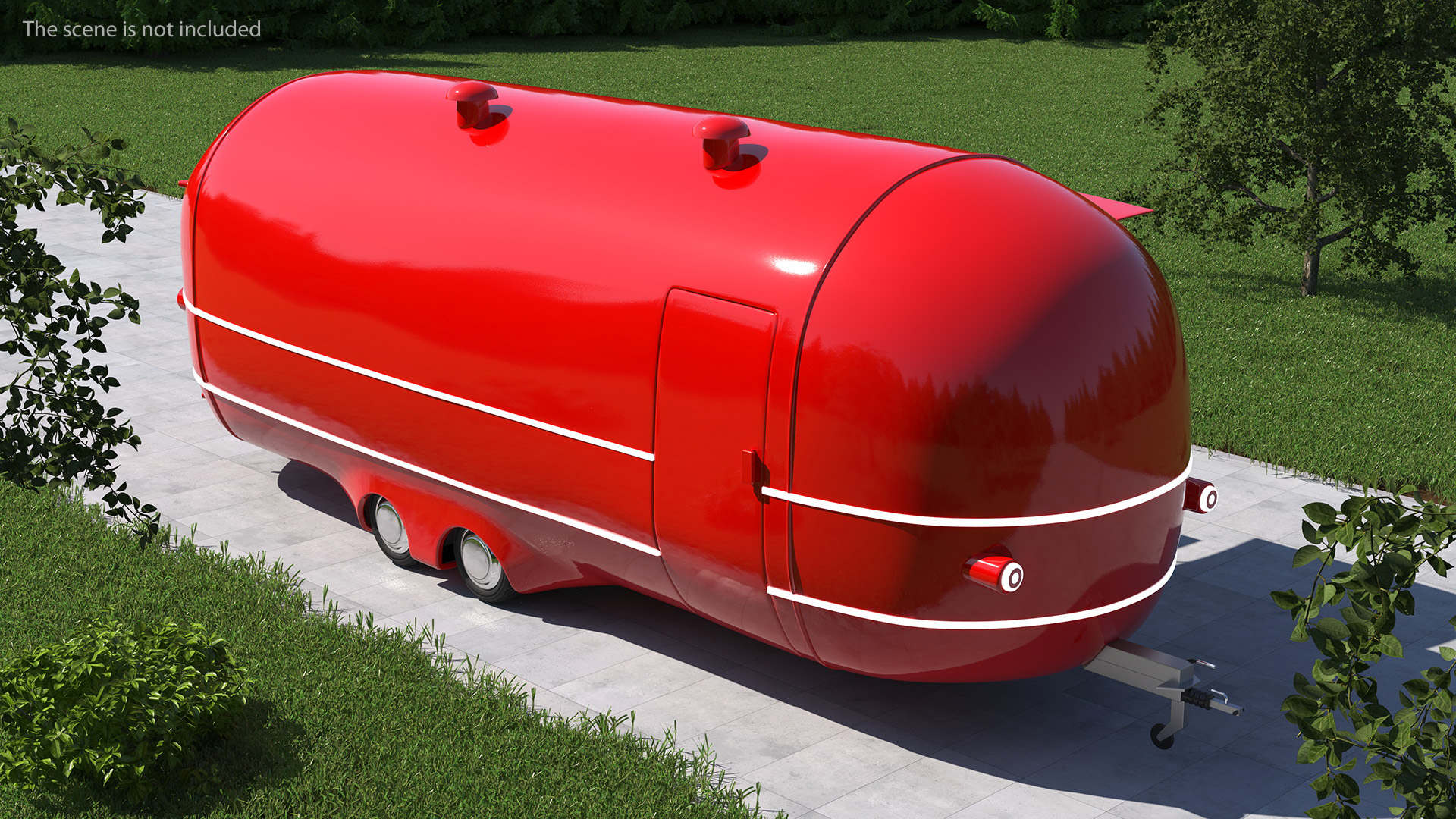 3D Modern Food Truck Red