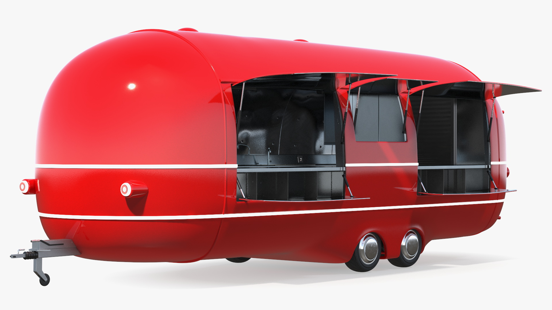 3D Modern Food Truck Red