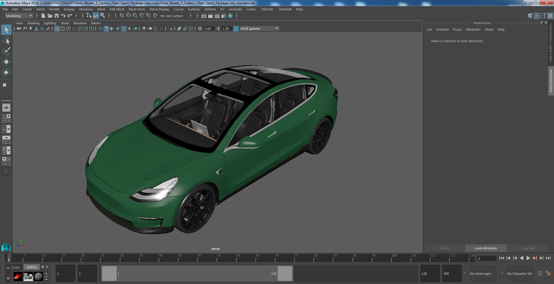 3D model Tesla Model 3 Carbon Fiber Sport Package