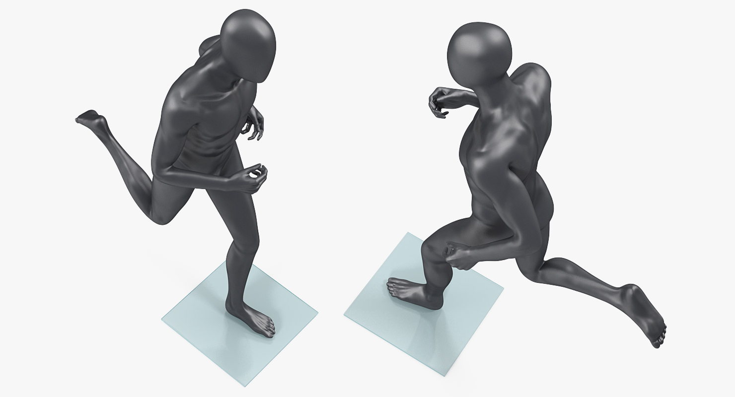 Running Male Dark Grey Mannequin 3D