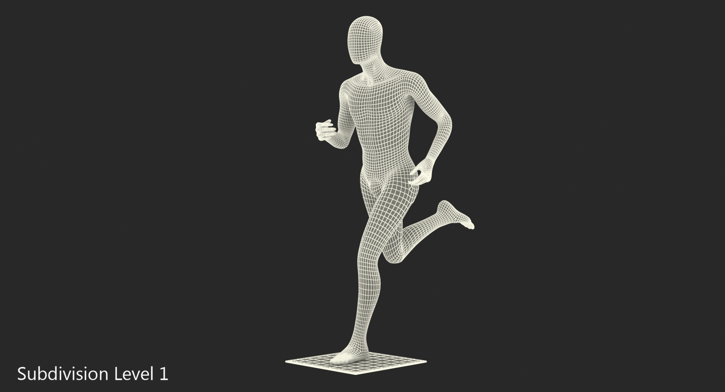 Running Male Dark Grey Mannequin 3D