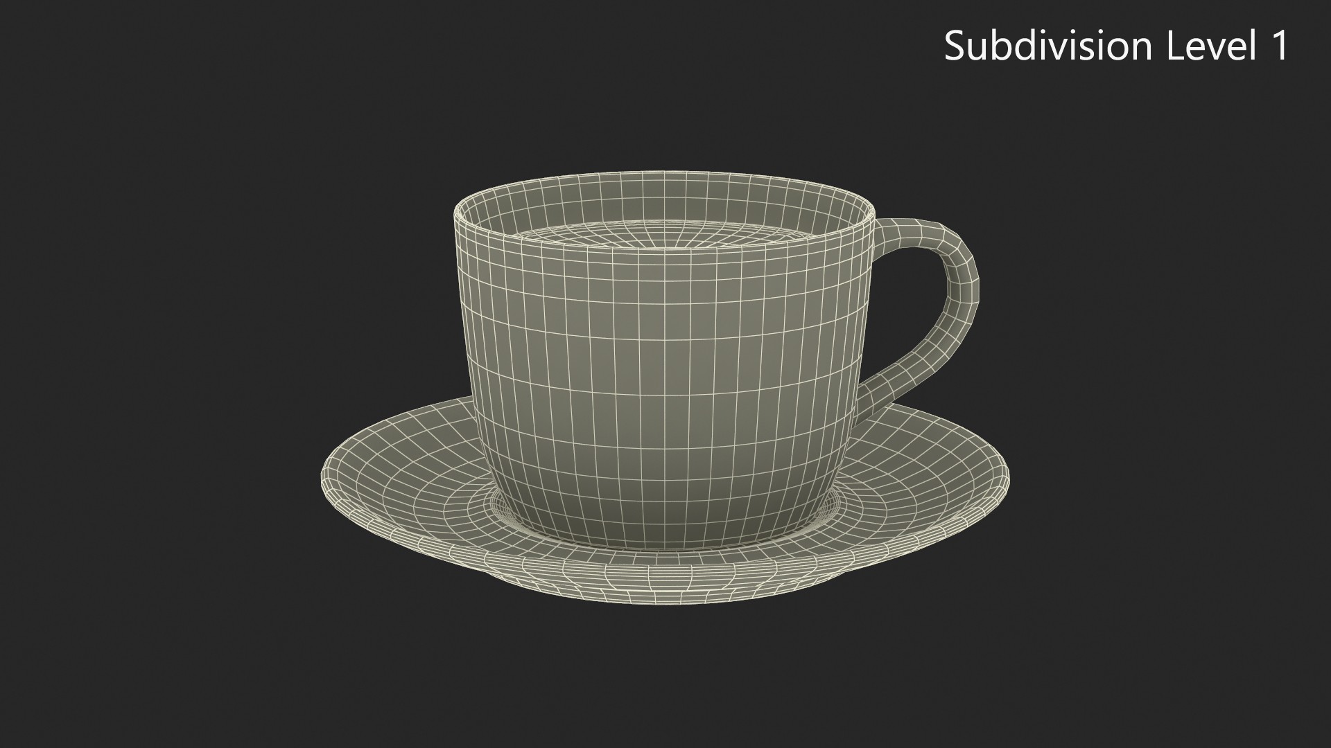 3D model Latte Art Coffee Cup on Saucer