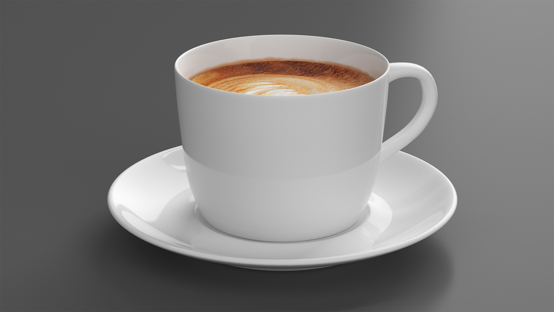 3D model Latte Art Coffee Cup on Saucer