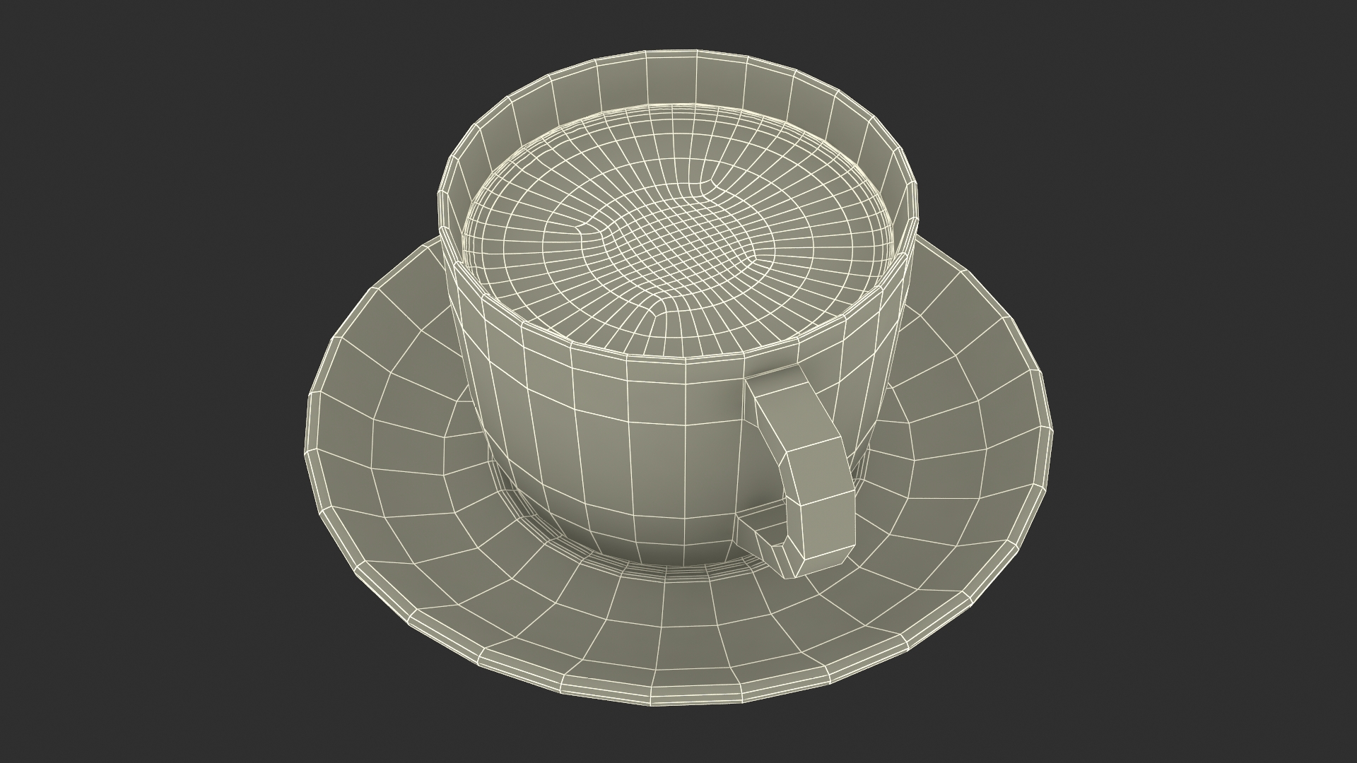 3D model Latte Art Coffee Cup on Saucer