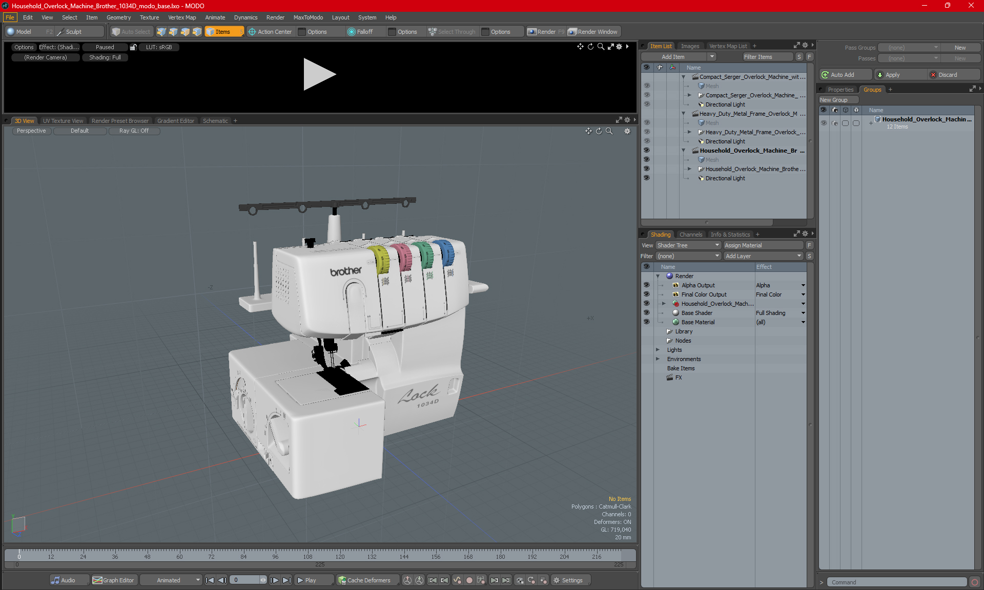 3D model Household Overlock Machine Brother 1034D