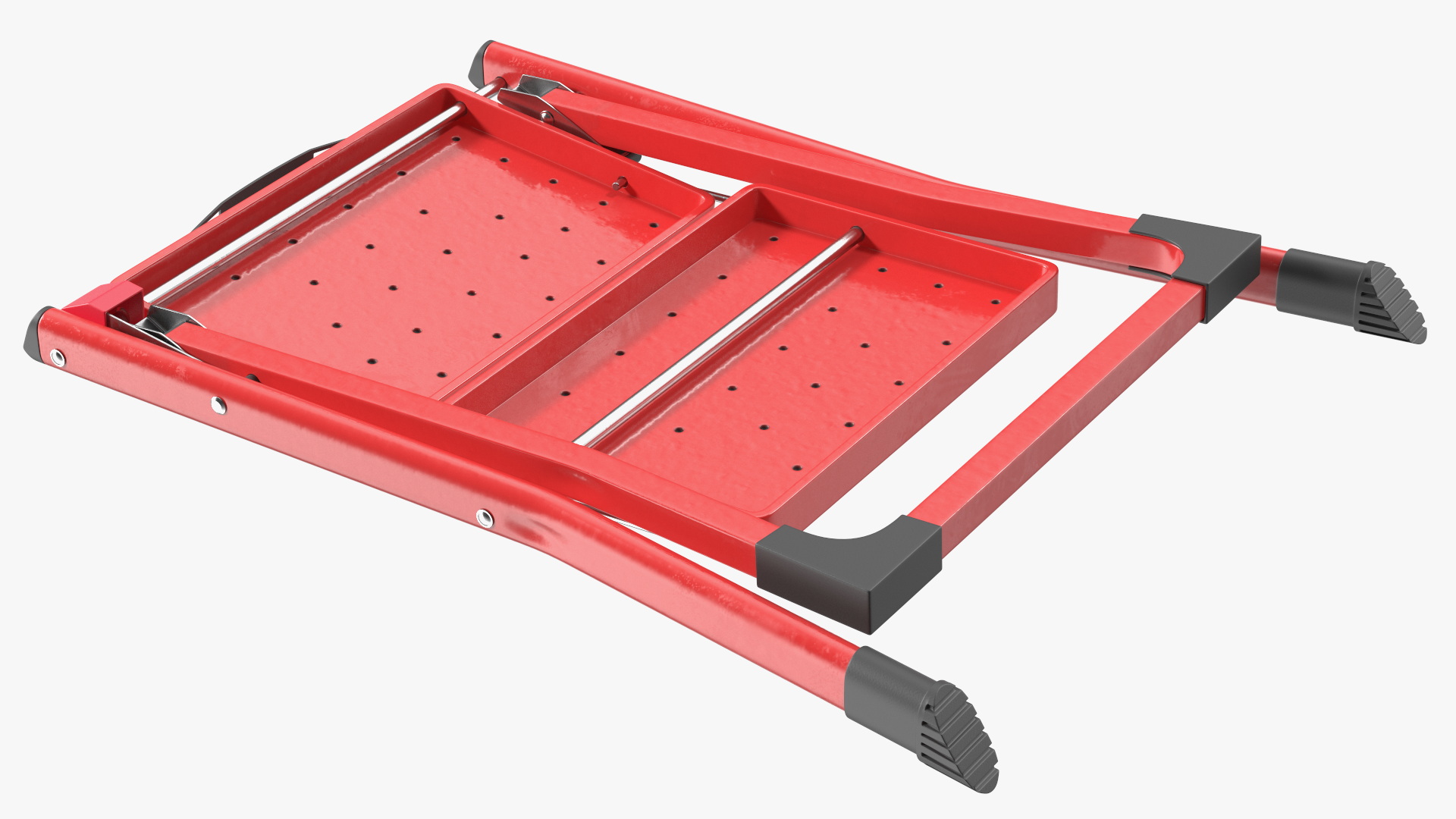 3D Step Stool Red Rigged