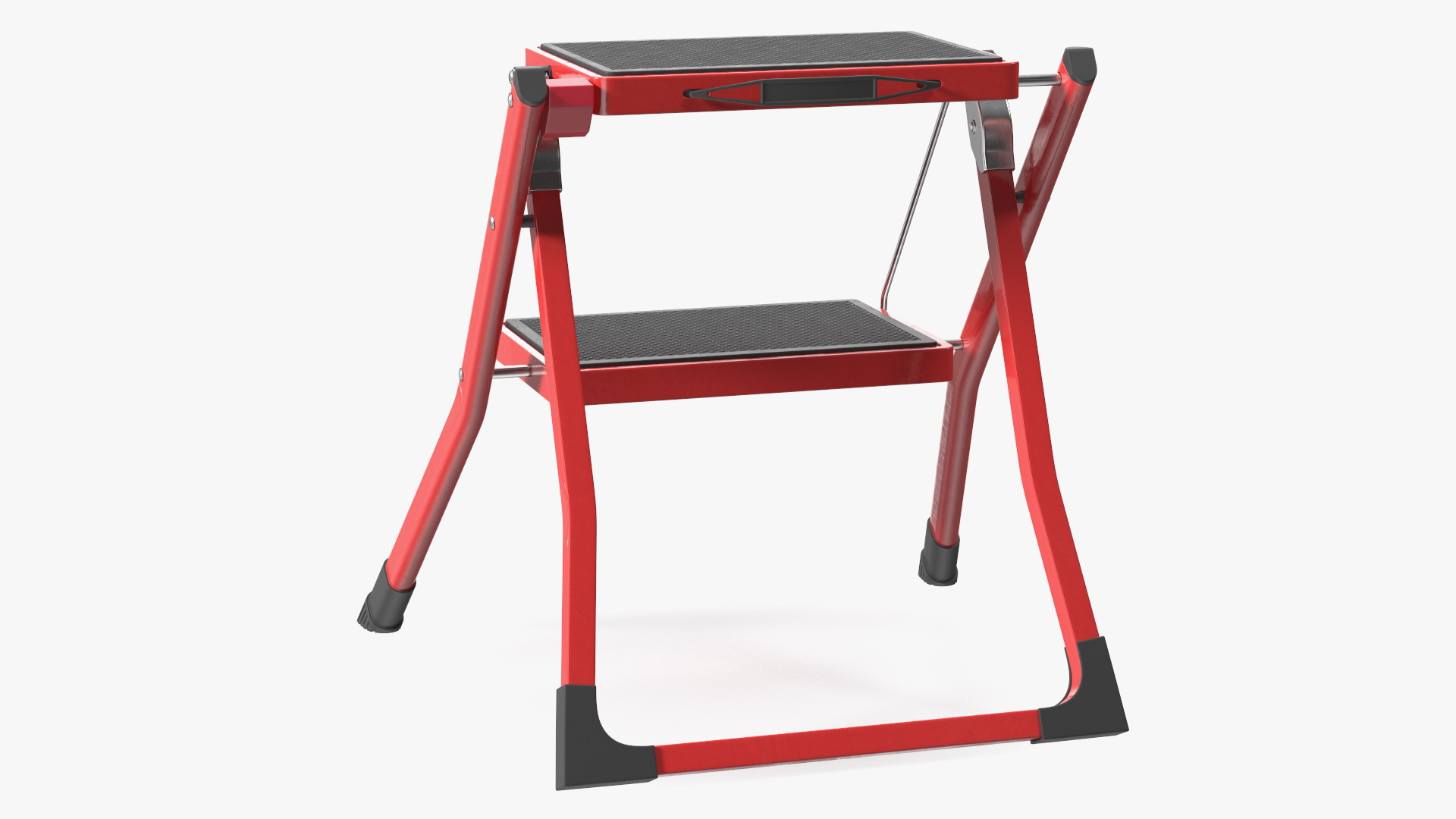 3D Step Stool Red Rigged