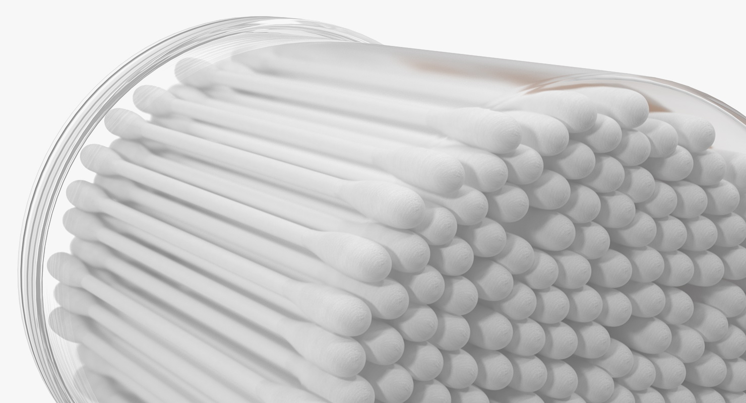 3D model Plastic Cotton Swabs Round Box