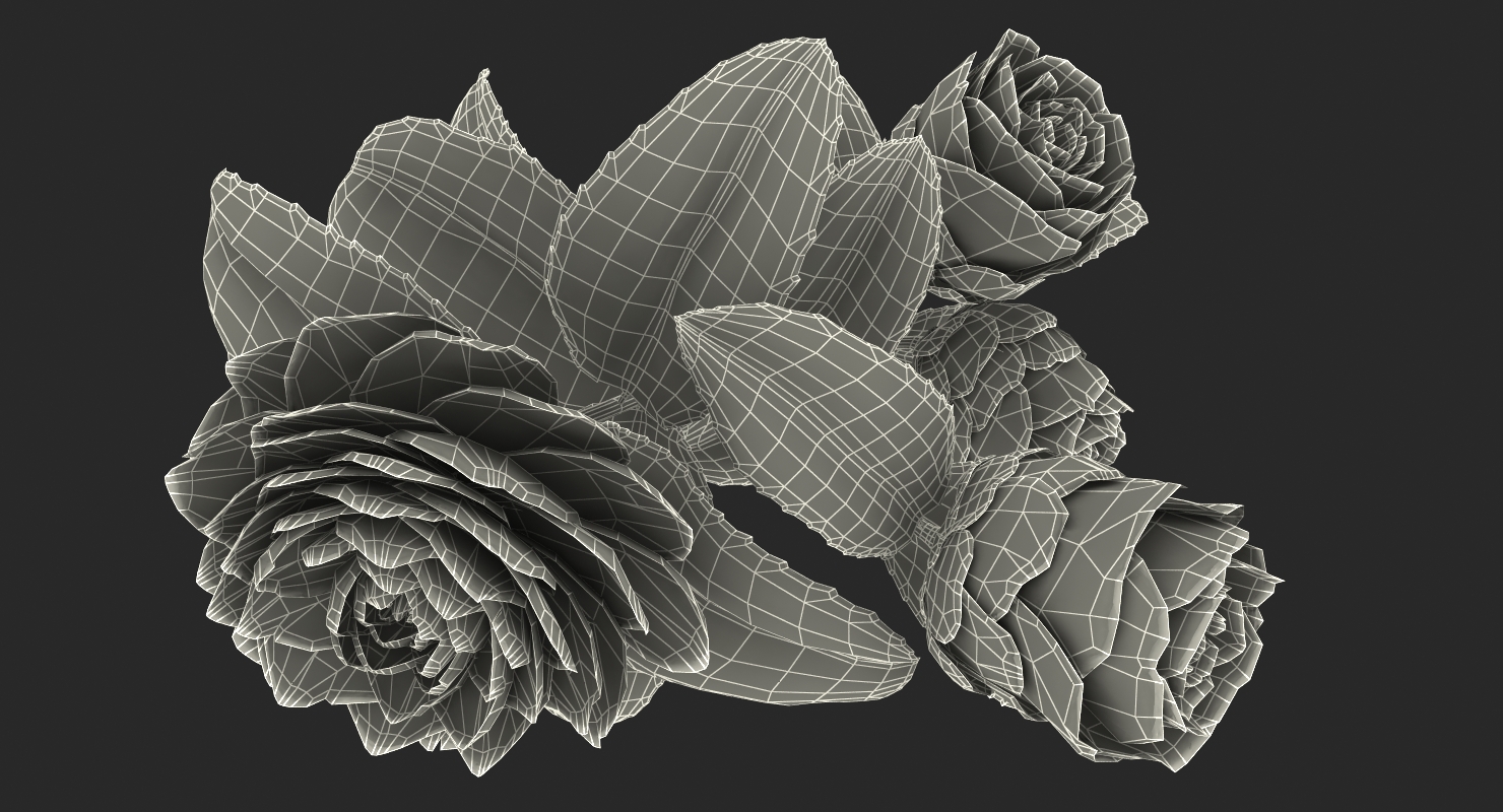 3D Camellia Pink model