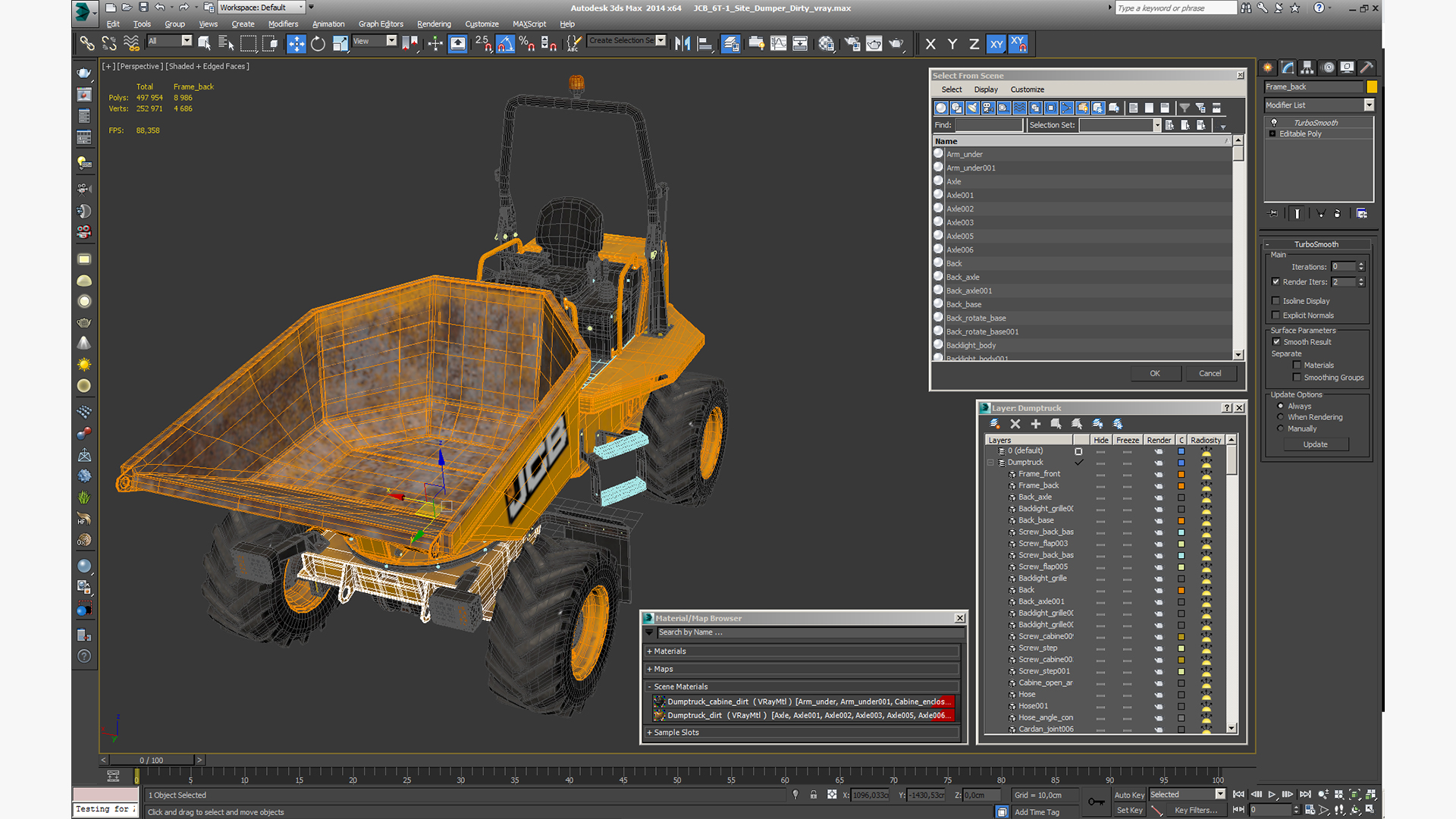 3D JCB 6T-1 Site Dumper Dirty